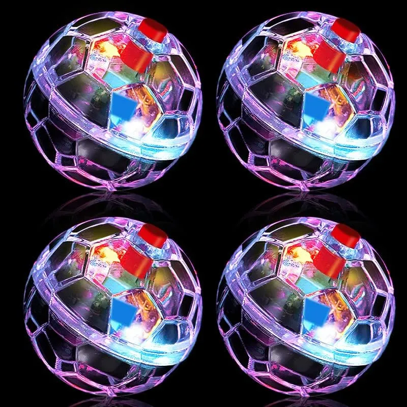 4 Pack Ghost Hunting LED Motion Activated Mini Running Exercise Balls, Glowing Interactive Pet Toys for Puppy Cats Dogs Animals Activity