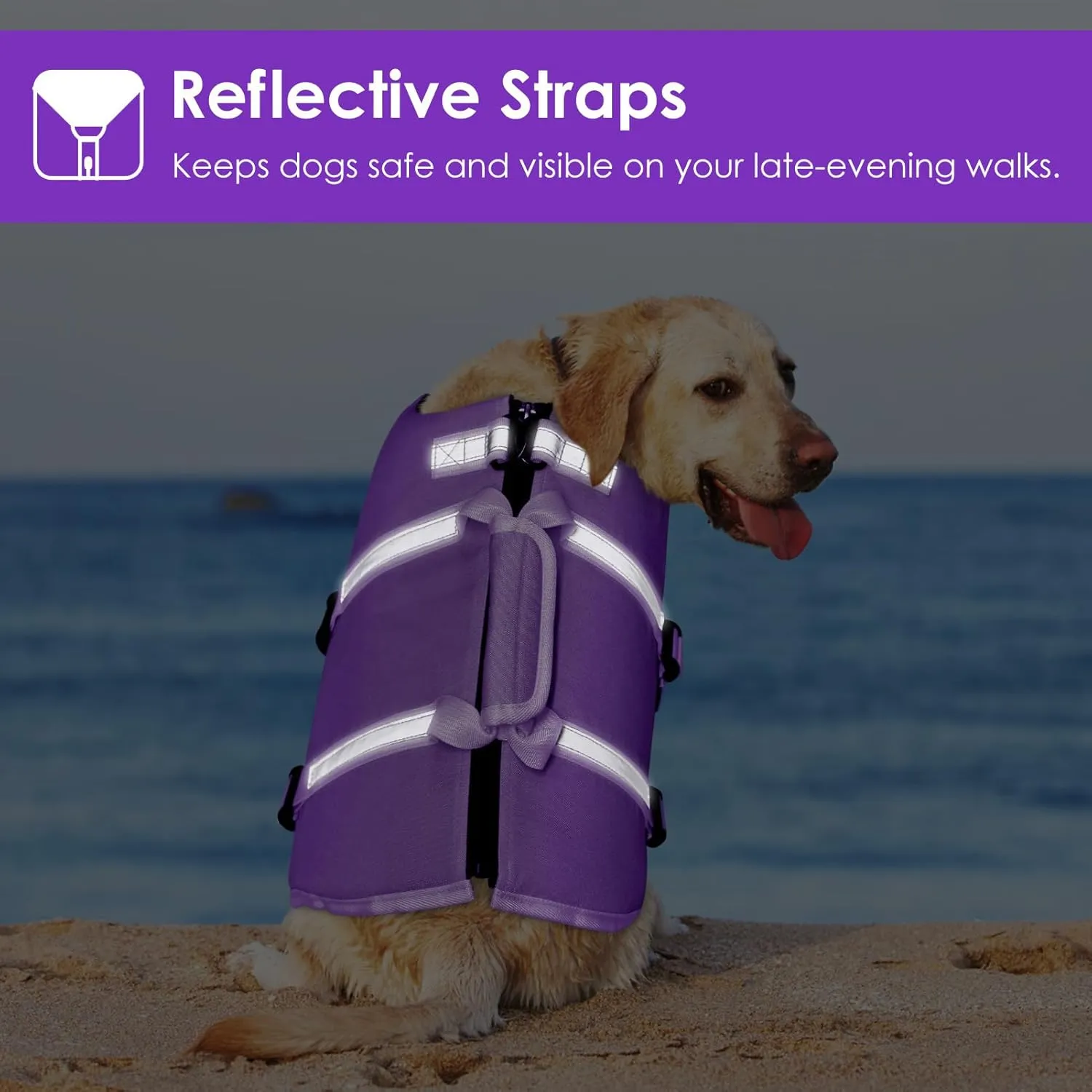 AOFITEE Dog Life Jacket High Flotation, Dog Life Vest for Swimming, Reflective Medium Dog Swimming Vest, Adjustable Dogs Swimsuit Lifesaver with Zipper and Rescue Handle for Small Medium Large Dogs