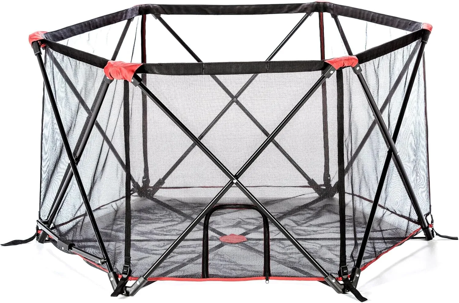 Carlson 6-Panel Foldable and Portable Steel Pet Exercise and Play Pen, Indoor and Outdoor, with Carrying Case, Red