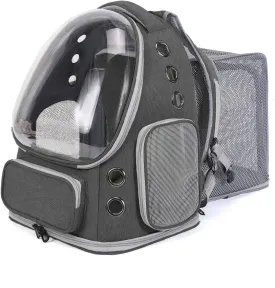 Cat Backpack Carrier for Large Cats, Expandable Cat Bubble Backpack, Dog Carriers for Small Medium Dogs, Airline Approved Pet Carrier for Travel Hiking Outdoor(Grey)