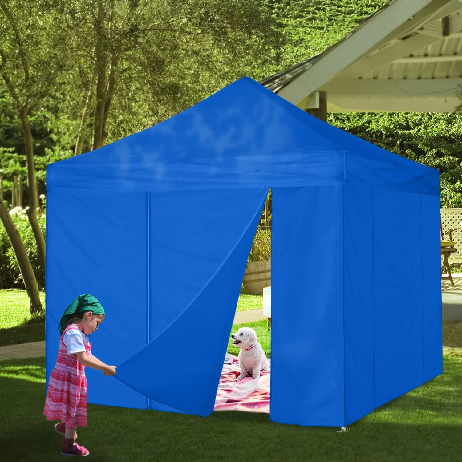 COOSHADE Instant Canopy SunWall 8x8 Canopy SideWall for Pop up Canopy Tent, 1 Pack Door Wall Only, Blue