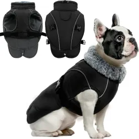 DENTRUN Dog Winter Warm Coat - Windproof Cozy Dog Jacket, Thick Fleece Vest, Water Repellent, Reflective, Small to Large Sizes