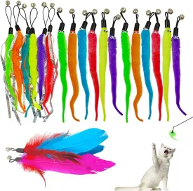 DLAND Cat Worm Toy Refill Cat Toycat Feather Toy Replacement Cat Wand Refill (20pcs)