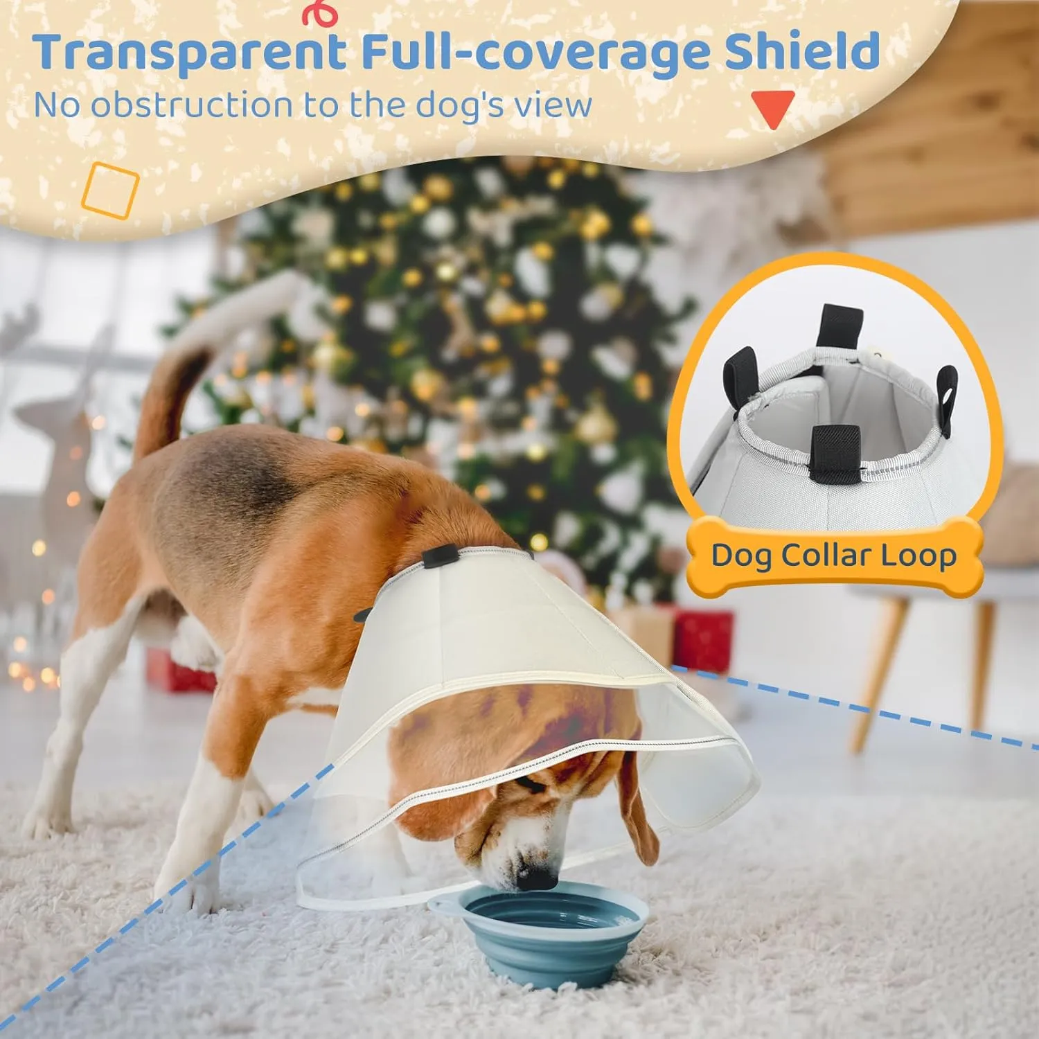 Dog Cone, Soft Cones for Dogs After Surgery, Comfortable Medium Dog Cone Collar, Protective Cone for Dogs to Stop Licking, Beige, ML(Neck: 14.8-17.0)