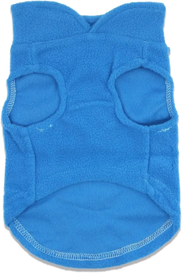 DroolingDog Cat Sweater Fleece Vest Lightweight Cat Clothes for Small Cats Only, Large, Blue
