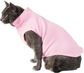 DroolingDog Cat Sweater Fleece Vest Lightweight Cat Clothes for Small Cats Only, Large, Pink