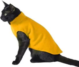 DroolingDog Cat Sweater Pet Sweaters Fleece Vest for Cats Clothes for Cat Only Warm Winter Coat, Large, Yellow