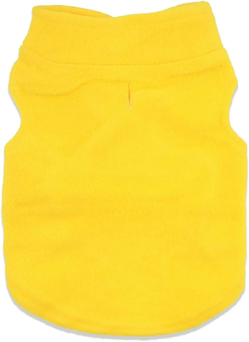 DroolingDog Cat Sweater Pet Sweaters Fleece Vest for Cats Clothes for Cat Only Warm Winter Coat, Large, Yellow