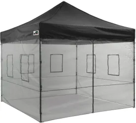 Eurmax USA Screen Wall Food Service Canopy Wall Kit for 10 x 10 Pop Up Canopy Tent,Enclosure Mesh Wall ONLY,NOT Including Frame and Top(Black)