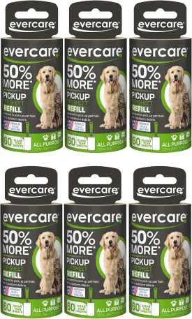 Evercare Extra Sticky Pet Lint Roller Refill 60 Sheets, 6-Pack
