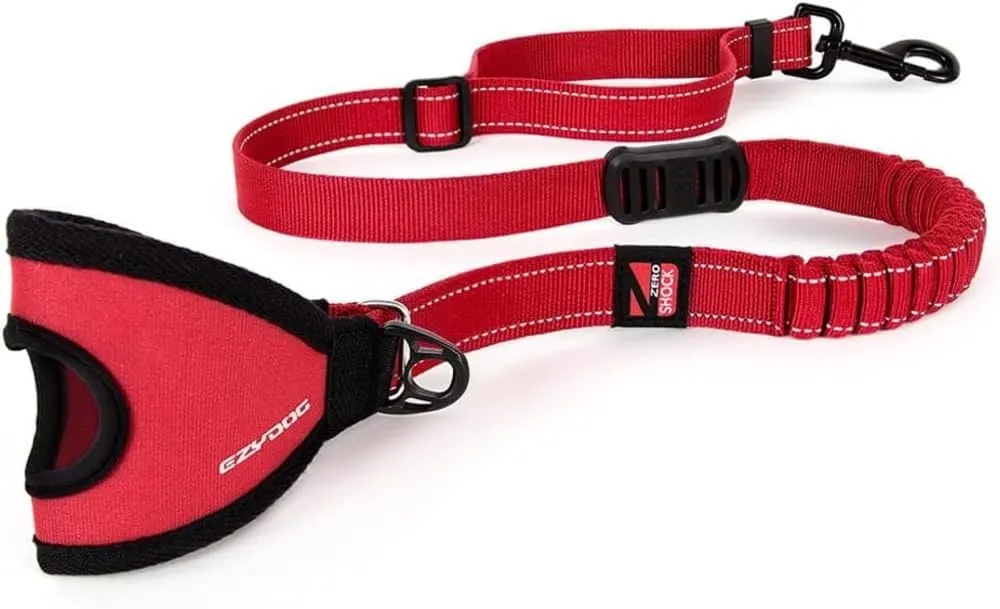 EzyDog Handy 48 Bungee Dog Leash - The Best Hands-Free Running Leash Training Lead with Superior Control and Reflective Stitching - Zero Shock Shock-Absorbing Technology (Adjustable 36 - 48, Red)