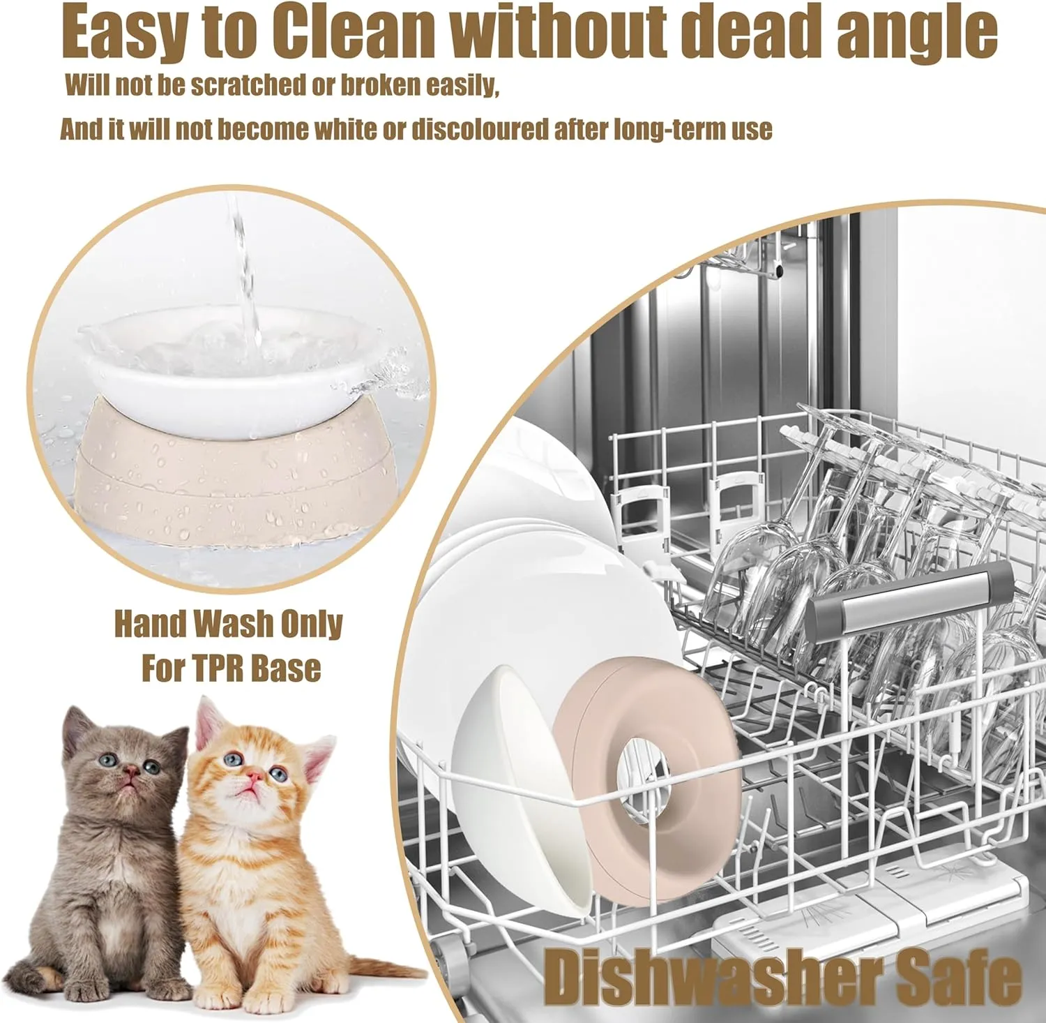 French Bulldog Food Bowl- Slanted Tilted Pug Food Water Bowl,Cat Bowl- Feeder for Frenchie/Shih Tzu/Flat Faced Small Dogs/Puppies/Cats (Lightpink, 2 Cup)
