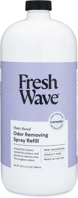 Fresh Wave Lavender Scent Odor Eliminator Spray & Air Freshener Refill, 32 fl. oz. |Spray Refills Up To 4 8oz. Spray Bottles | Safer Odor Relief