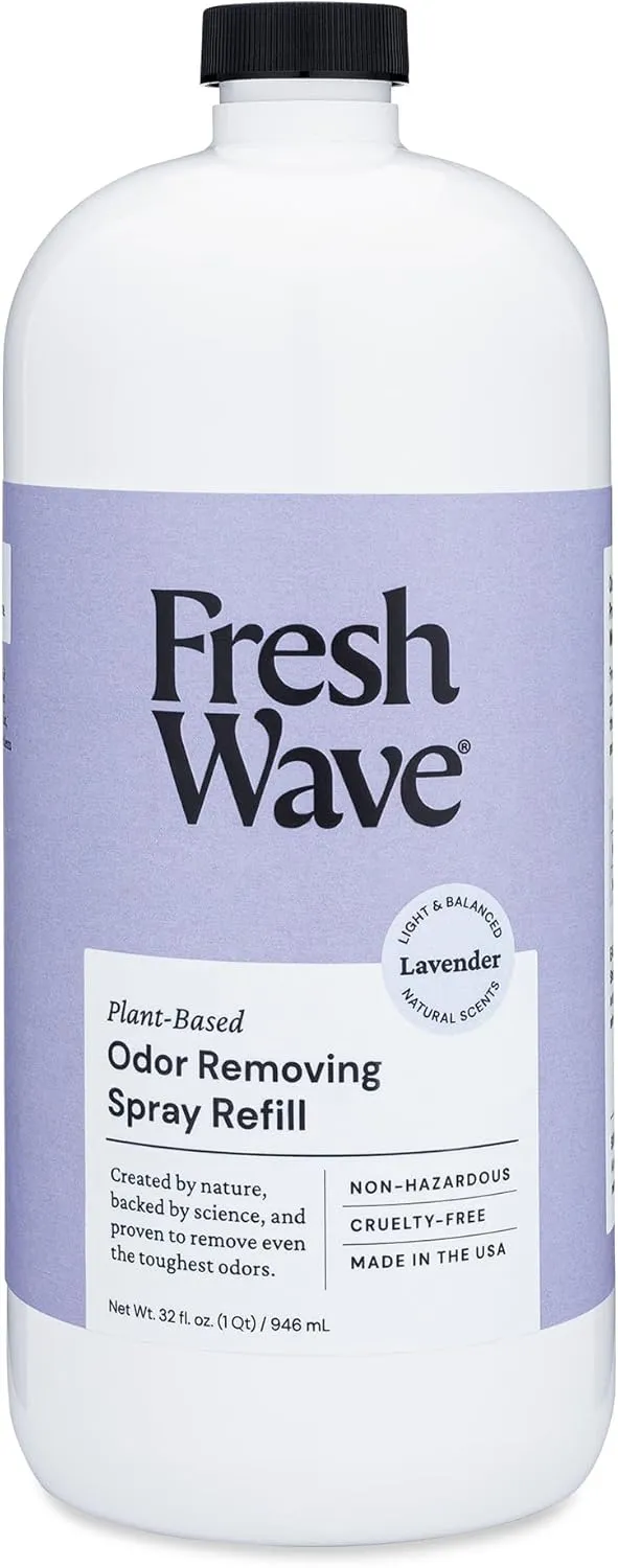 Fresh Wave Lavender Scent Odor Eliminator Spray & Air Freshener Refill, 32 fl. oz. |Spray Refills Up To 4 8oz. Spray Bottles | Safer Odor Relief