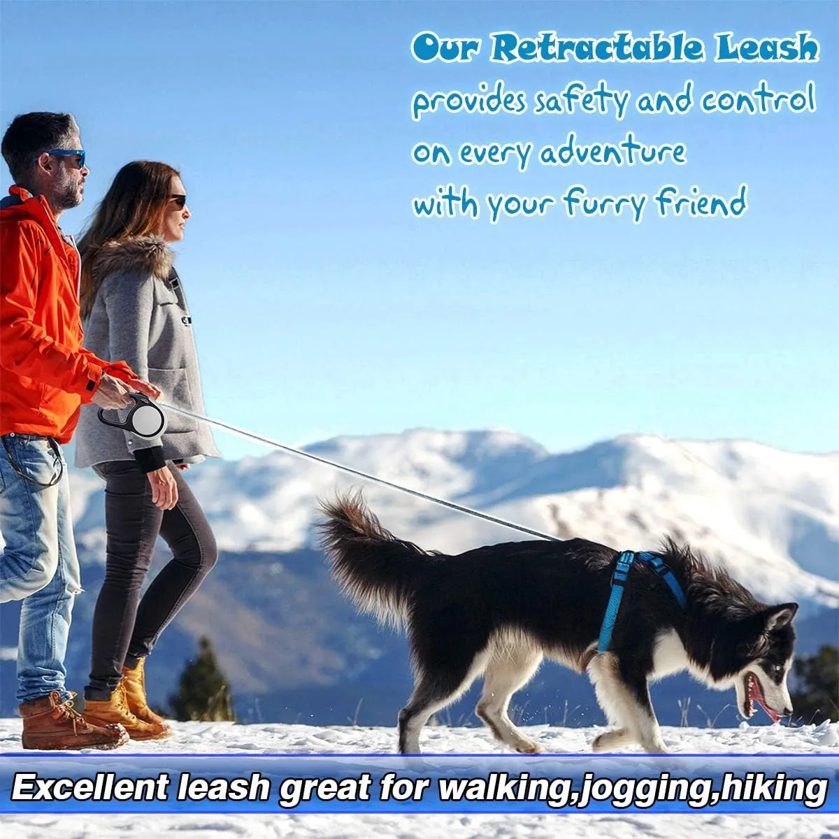 Heavy Duty Retractable Dog Leash-16ft Strong & Durable Walking Leash for S to L Dogs up to 45/115 lbs, Upgraded Lock System, Non Slip Grip, Tangle Free (Medium-Large Sized Dogs, Orange)
