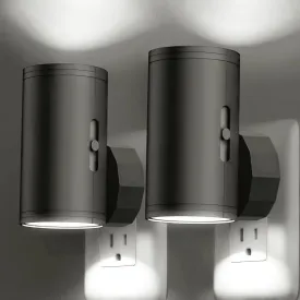 LED Night Light Plug in, Modern Night Lights Plug into Wall, Dusk to Dawn Sensor, 5-300LM Adjustable Brightness,Daylight 5000K,Dimmable Night Lights for Hallway Bedroom Stairway, 2 Pack