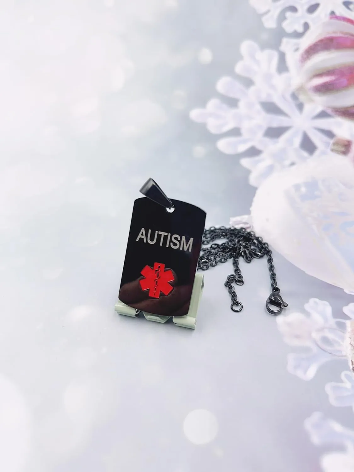 Medical Alert Necklace for Men Women Stainless Steel Engraved Medical ID Tag Emergency Alert Identification Pendant