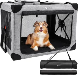 MIU COLOR Portable Dog Playpen 32 Inch, Foldable Play Pen for Indoor Dogs Cats, Dog Kennel Tent for Rabbit or Small Animals, Breathable with Window, Soft mat, Heavy-Duty Oxford, Steel Frame