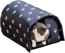 Outdoor Feral Cat House Winter,Weatherproof Waterproof Rainproof Foldable Cotton Filled Thicken Stray Feral Cats Dogs Tent Shelter Home Keep Warm Outdoor Indoor Garden (Medium - 2 Cats)