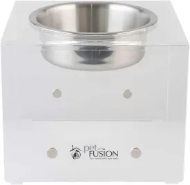 PetFusion Elevated Dog & Cat Bowls, 8" x 8" x 4", Stainless Steel & Acrylic, Mix & Match, 12 Month Warranty