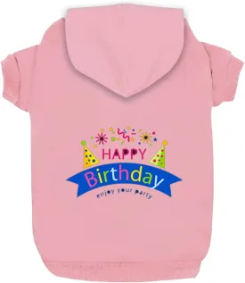 Pink Dog Hoodie for Small Dogs, Medium Dogs, Cat - 3XL - Happy Birthday Gift - Fleece Sweater - Warm Cotton Dog Hoodie