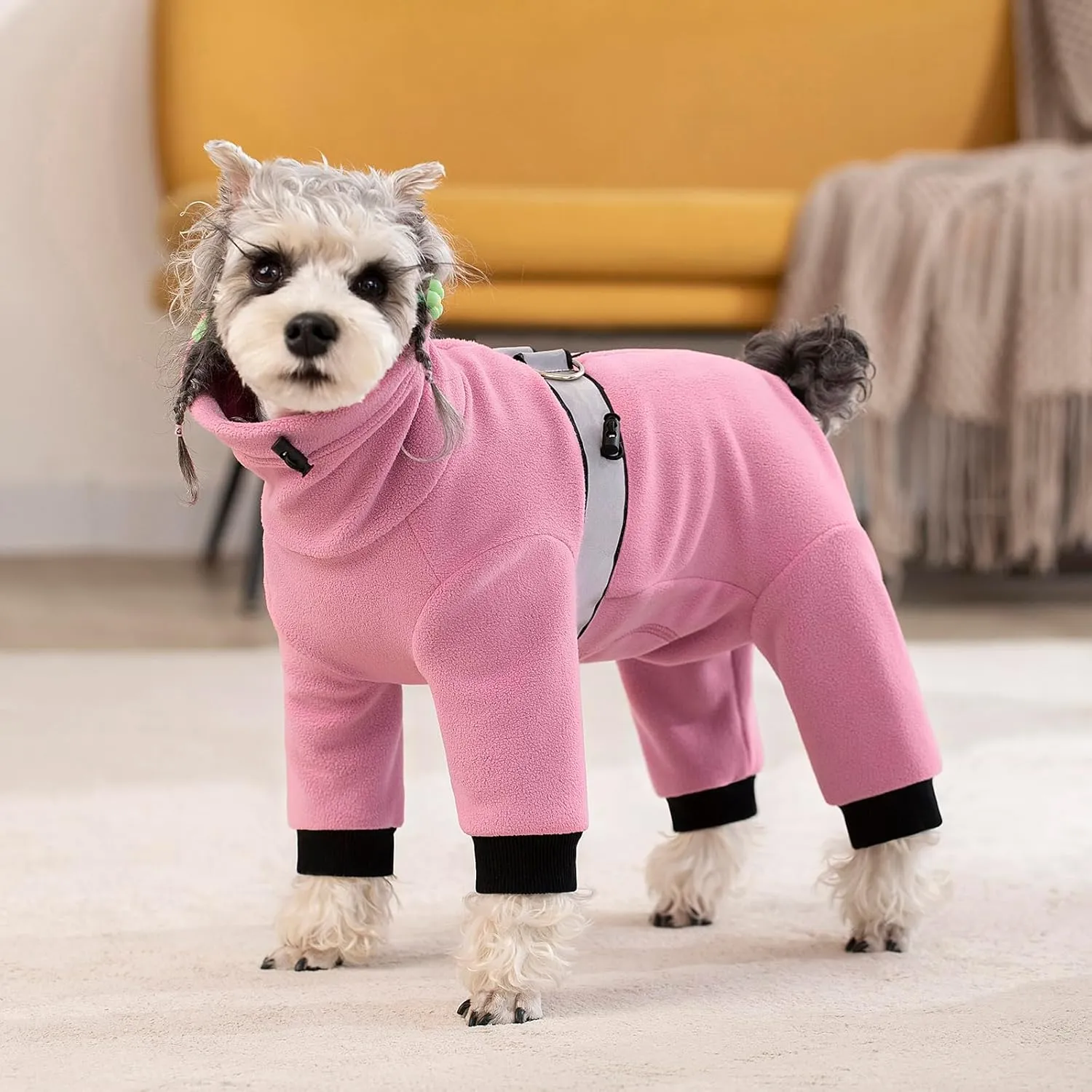 Polar Fleece Dog Pajamas Bodysuit - Small to Medium Dogs, Winter Jacket & Sweater for Small Dogs, Four-Legged Warm Clothes
