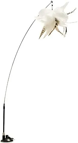 Powerful Suction Cup Handheld Teaser Wand Toy, Cat Feather Toys Interactive Cats - with Bell for Kitty Kitten Scratching Exercise Indoor