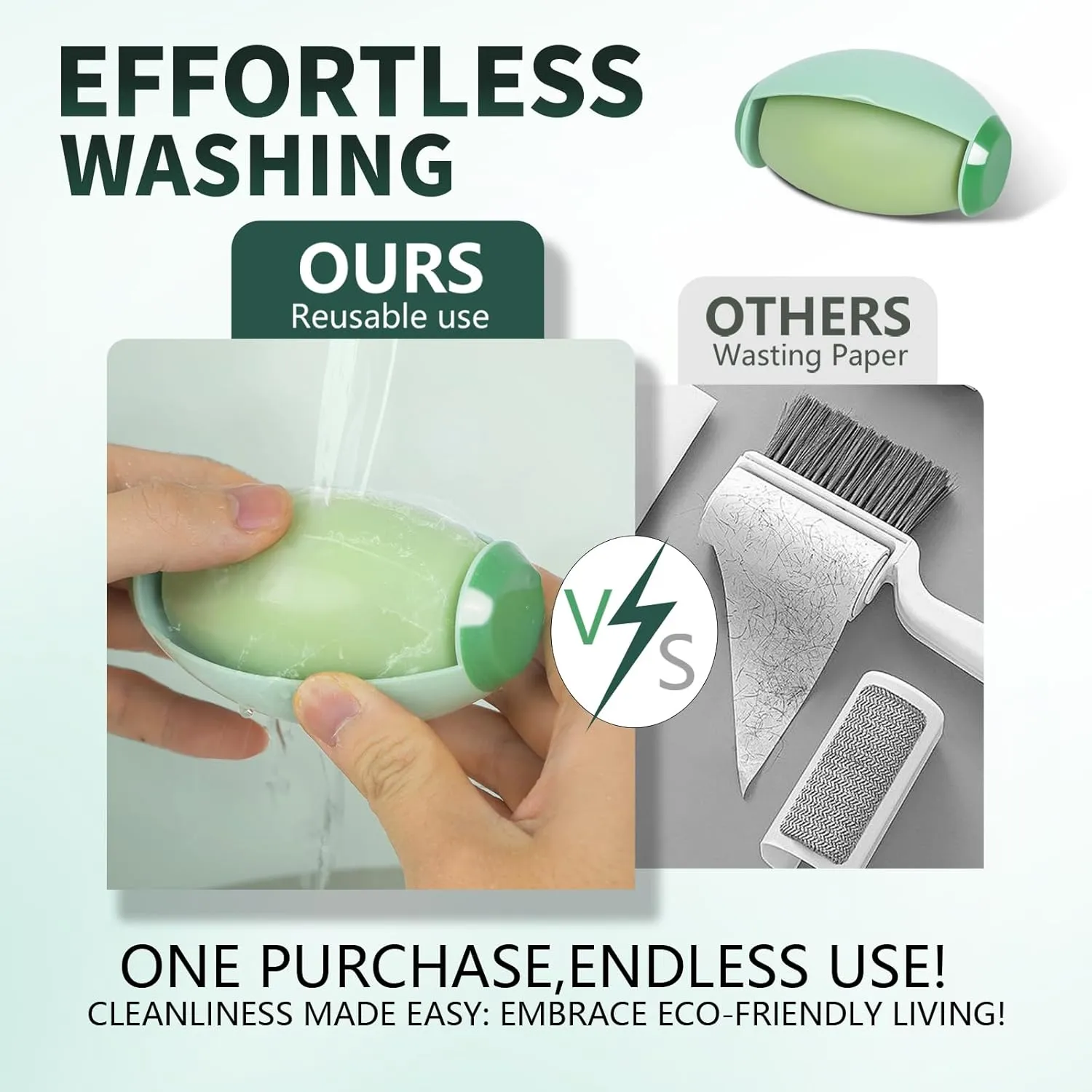 Reusable Lint Rollers for Pet Hair Extra Sticky, Portable Home Travel Washable Lint Roller ForestGreen-MediumAquamarine2.559in*3.94in