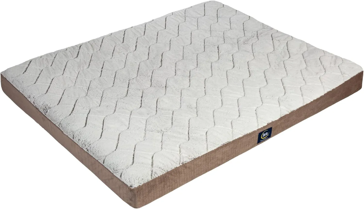 Serta Orthopedic Quilted Pillow Top Dog Bed for Pets  Chocolate Brown (X-Large)