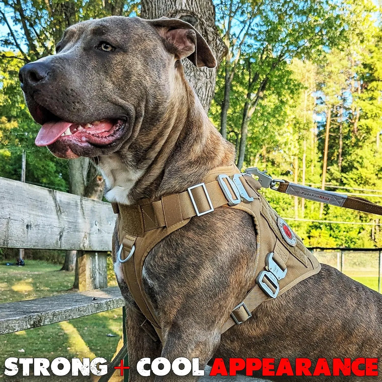 Tactical Dog Harness with Metal Buckle; Military Style Tactical Dog Vest Harnesses; Heavy Duty Harness for Extra Large Dogs with All Metal Components. Tan Extra Large (XL)