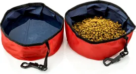 Travel Pet Bowl for Food and Water, Folding Collapsible, for Dogs and Cats-2 Pack