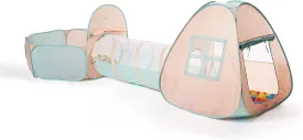 UTEX 3 in 1 Pop Up Play Tent with Tunnel, Ball Pit for Kids, Boys, Girls, Babies and Toddlers, Indoor/Outdoor Playhouse