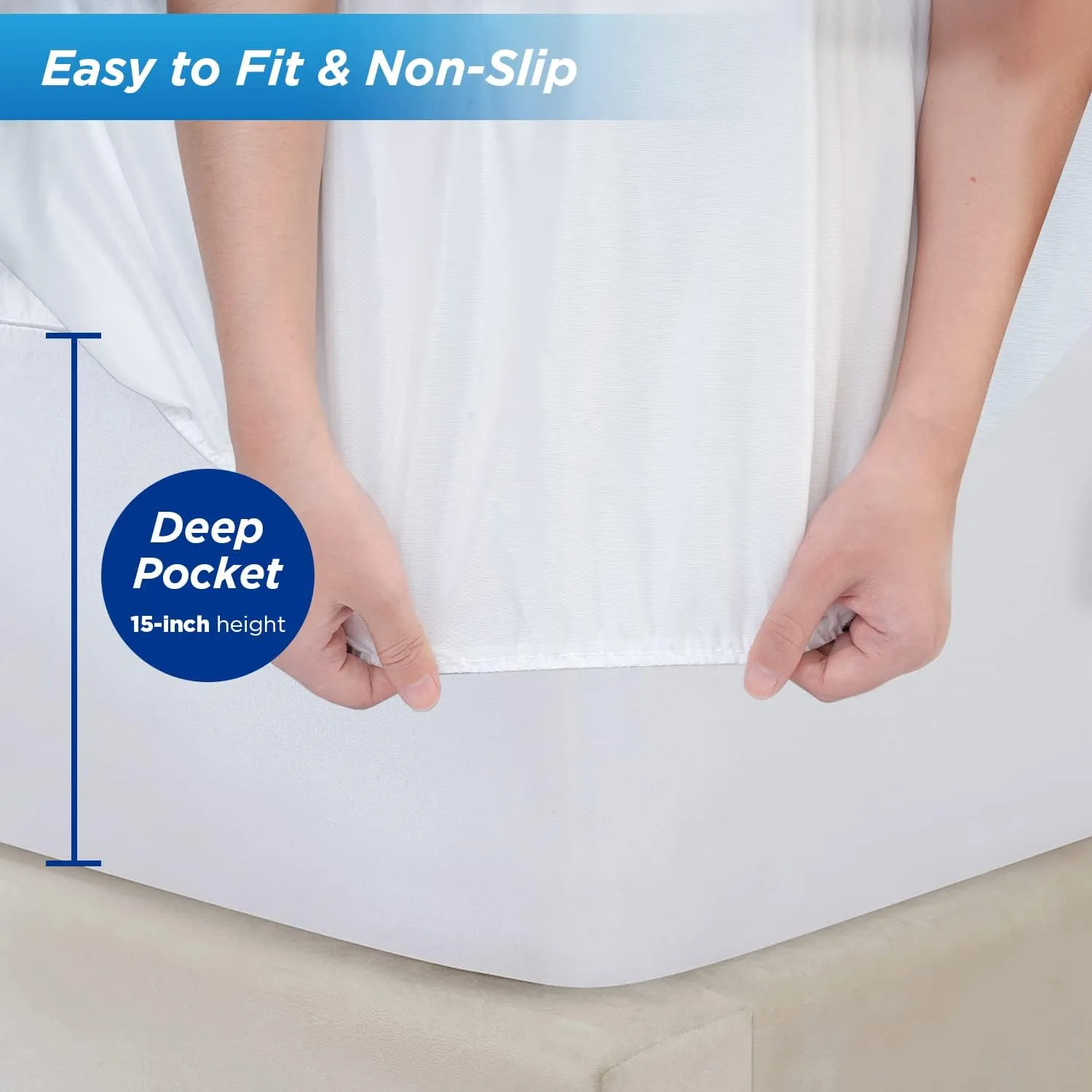 Waterproof Mattress Pad Protector 100% Organic Cotton Hypoallergenic Breathable Mattress Pad Cover, Deep Pocket (Twin XL)